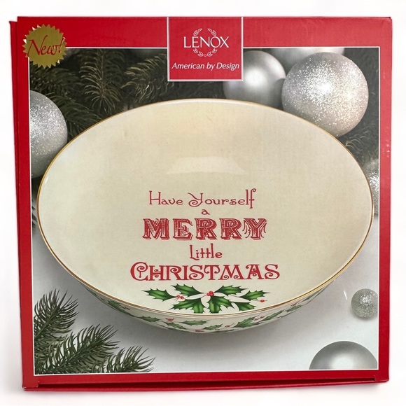Lenox Winter Greetings Have Yourself A Merry Little Christmas Bowl Ivory 11.1” - Picture 1 of 13